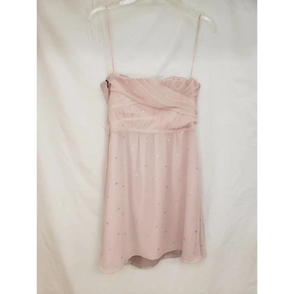 Size 4 Express sleeveless dress. Pink with silver accents.  25